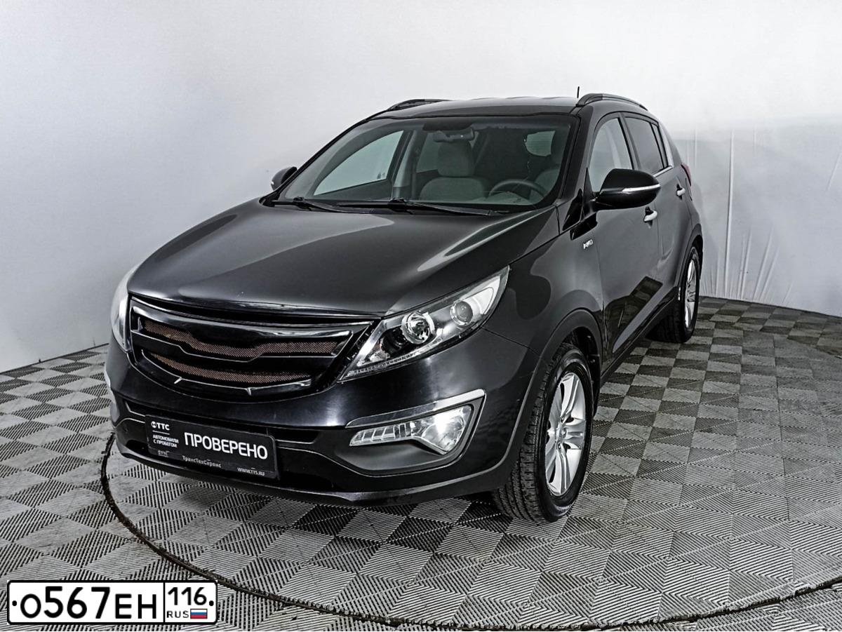 Фото автомобиля KIA SPORTAGE, 2011 — госномер О567ЕН116. Цвет: ЧЕРНЫЙ ПЕРЛАМУТР