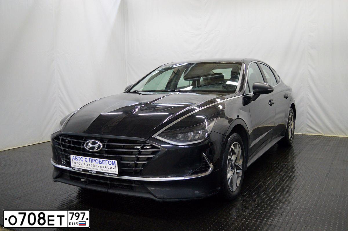 Фото автомобиля HYUNDAI SONATA, 2021 — госномер Е889ТУ08. Цвет: ЧЕРНЫЙ