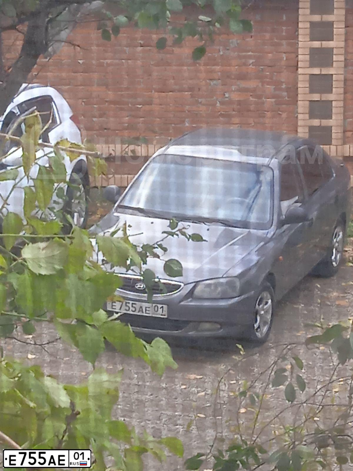 Фото автомобиля TAGAZ ACCENT, 2006 — госномер Е755АЕ01. Цвет: СЕРЫЙ