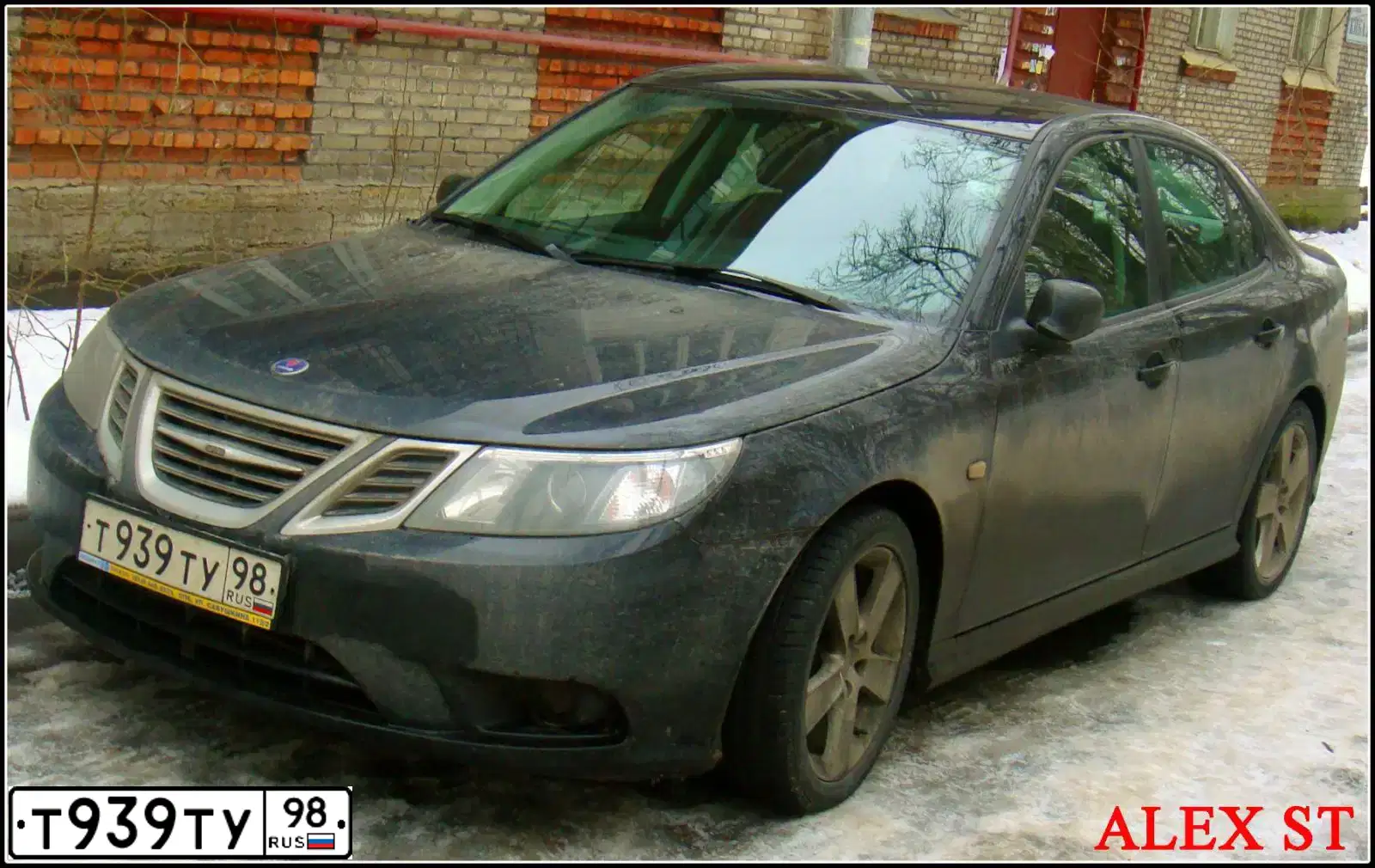 Фото автомобиля SAAB 9-3, 2008 — госномер С743ЕВ977. Цвет: ЧЕРНЫЙ