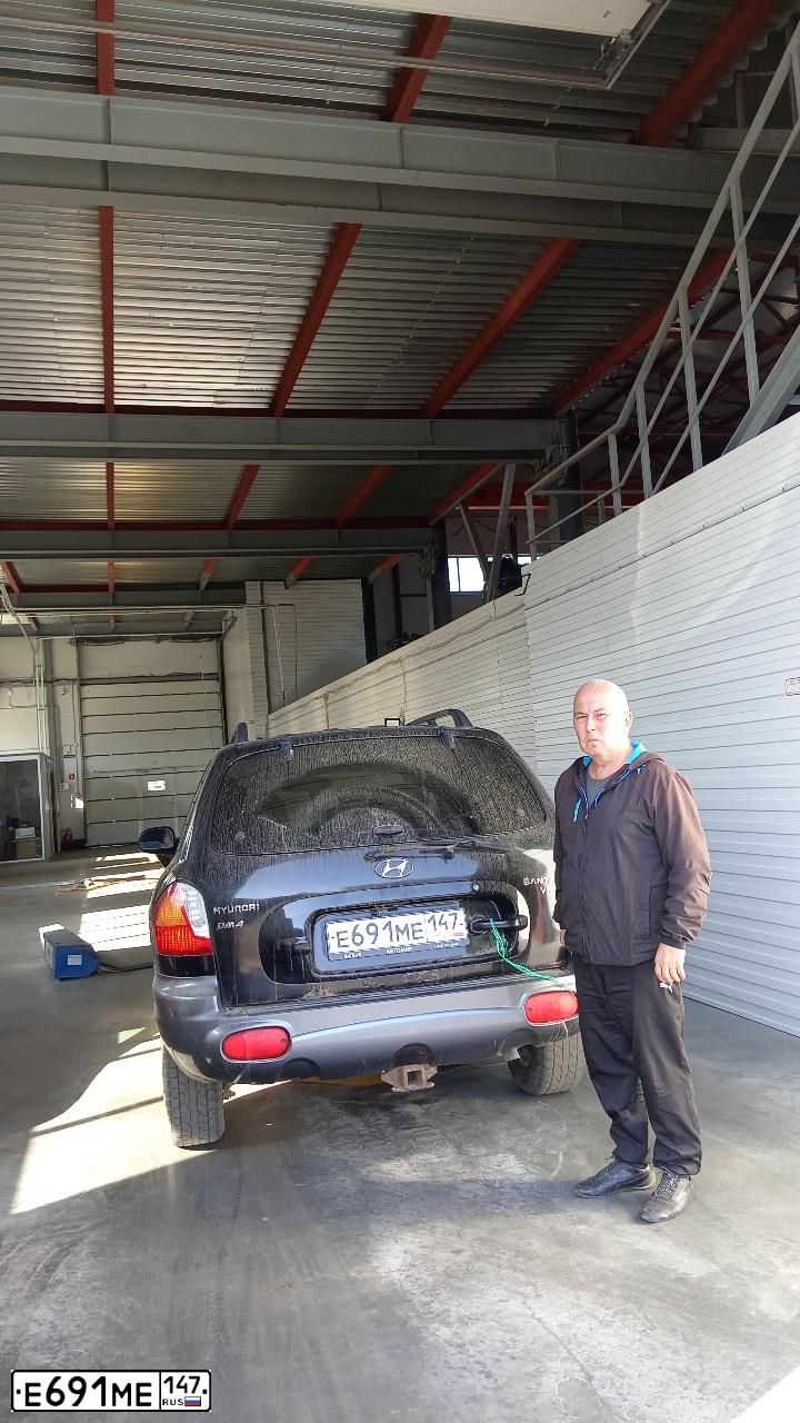 Фото автомобиля HYUNDAI SANTA FE, 2002 — госномер Т236НМ198. Цвет: ЧЕРНЫЙ