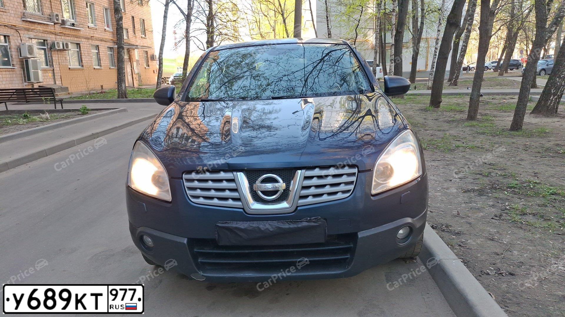 Фото автомобиля NISSAN QASHQAI, 2008 — госномер У689КТ977. Цвет: Темно-синий