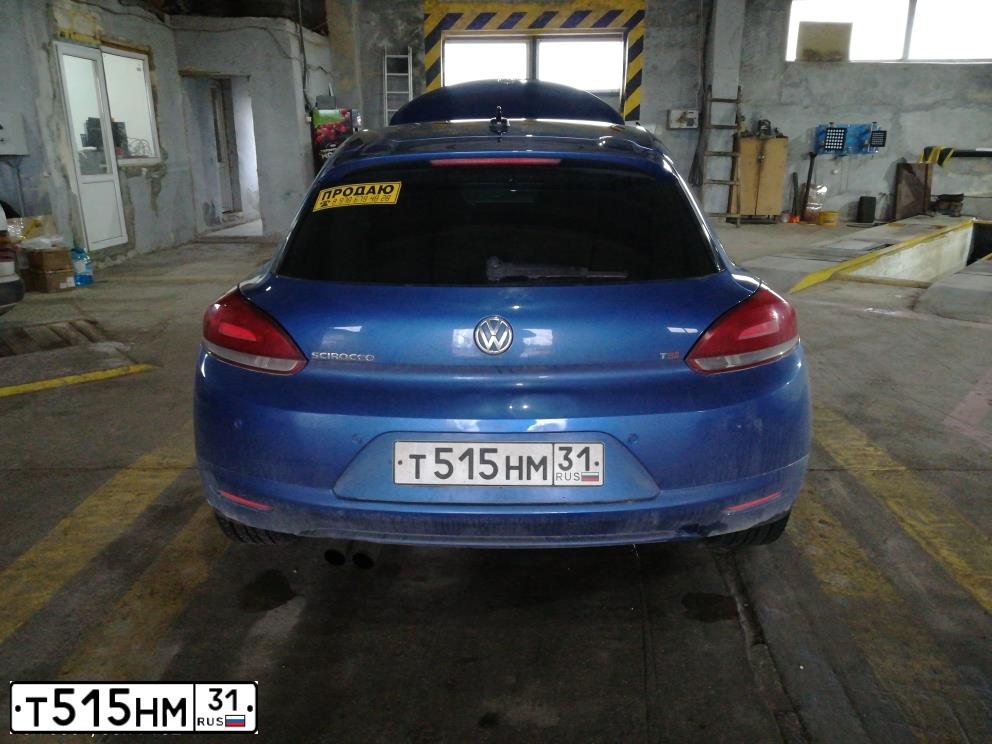 Фото автомобиля VOLKSWAGEN SCIROCCO, 2008 — госномер М404ЕР180. Цвет: синий