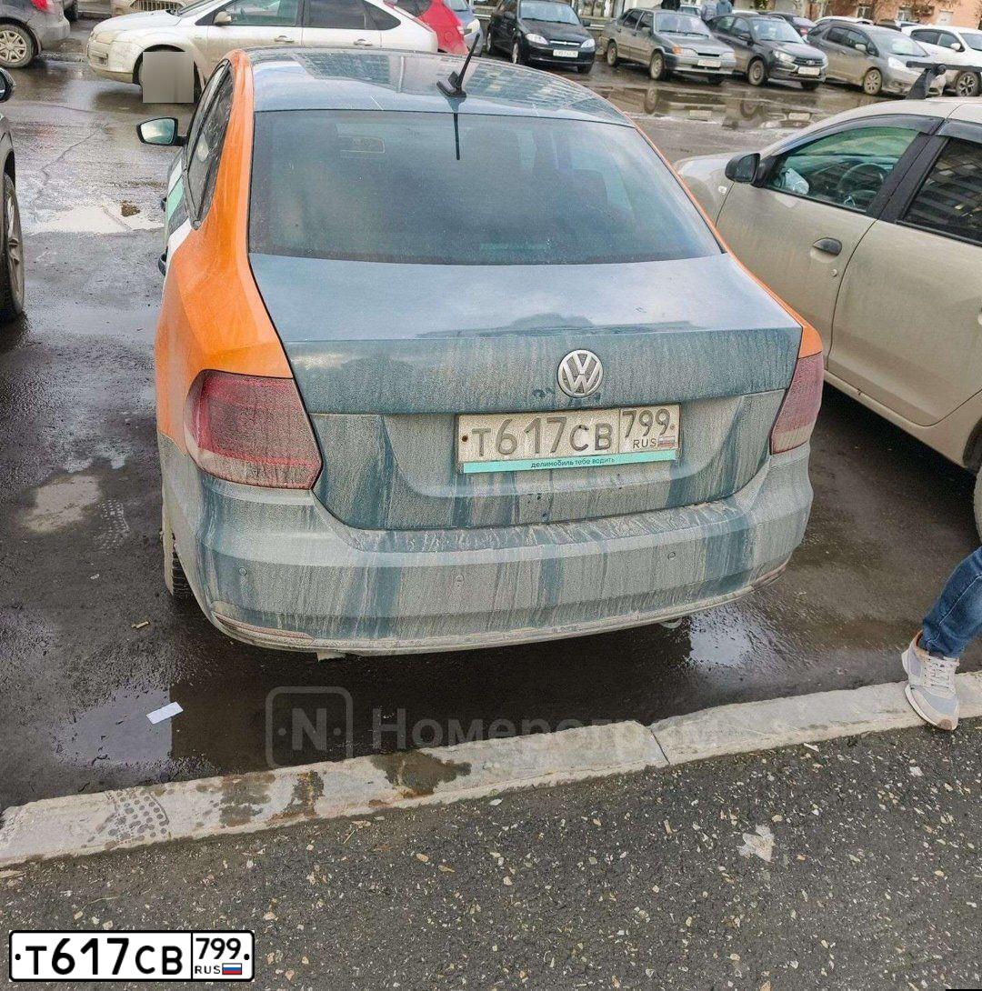 Фото автомобиля VOLKSWAGEN POLO, 2019 — госномер Т617СВ799. Цвет: СЕРО-СИНИЙ