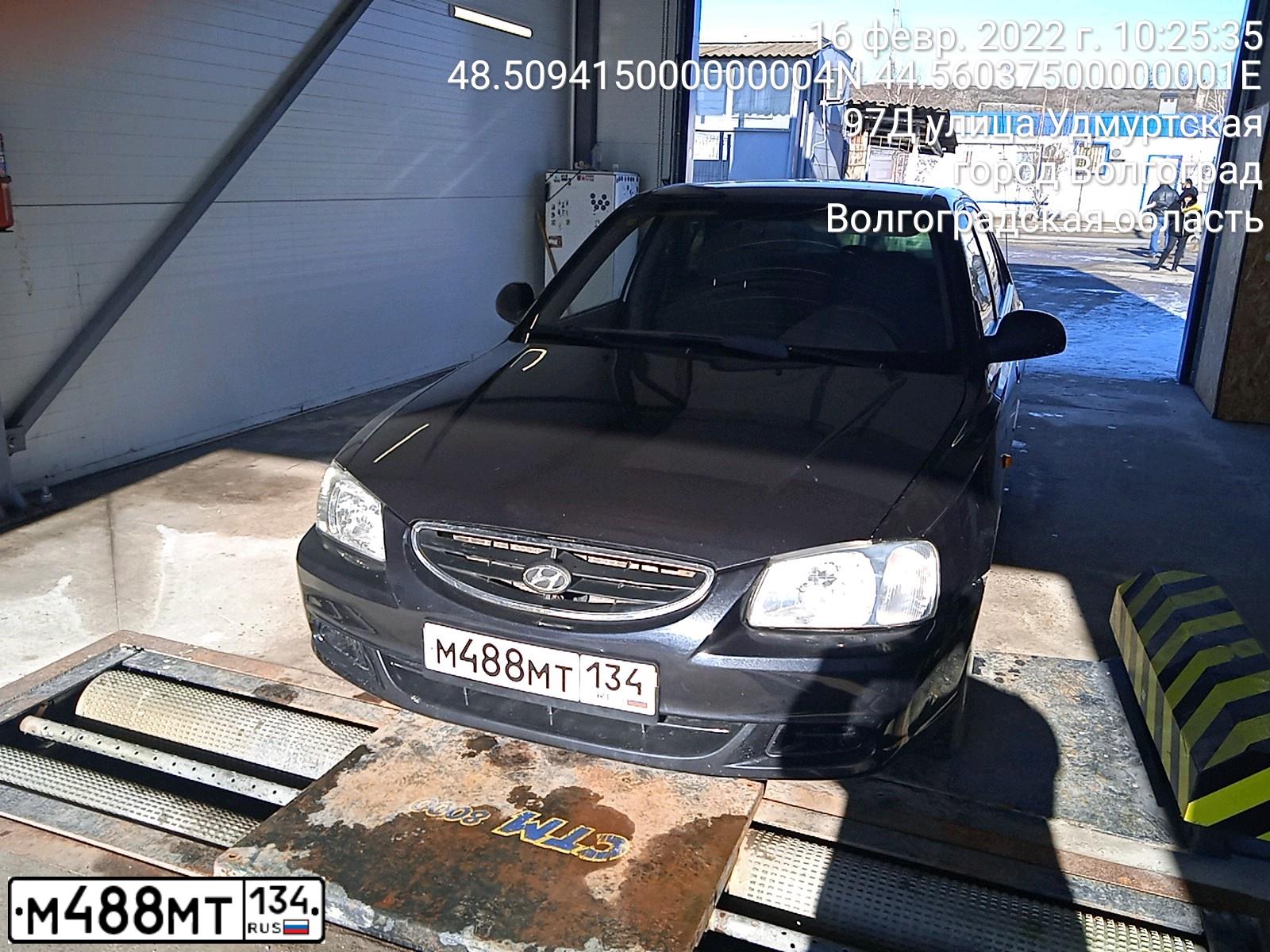 Фото автомобиля TAGAZ ACCENT, 2008 — госномер М488МТ134. Цвет: ЧЕРНЫЙ