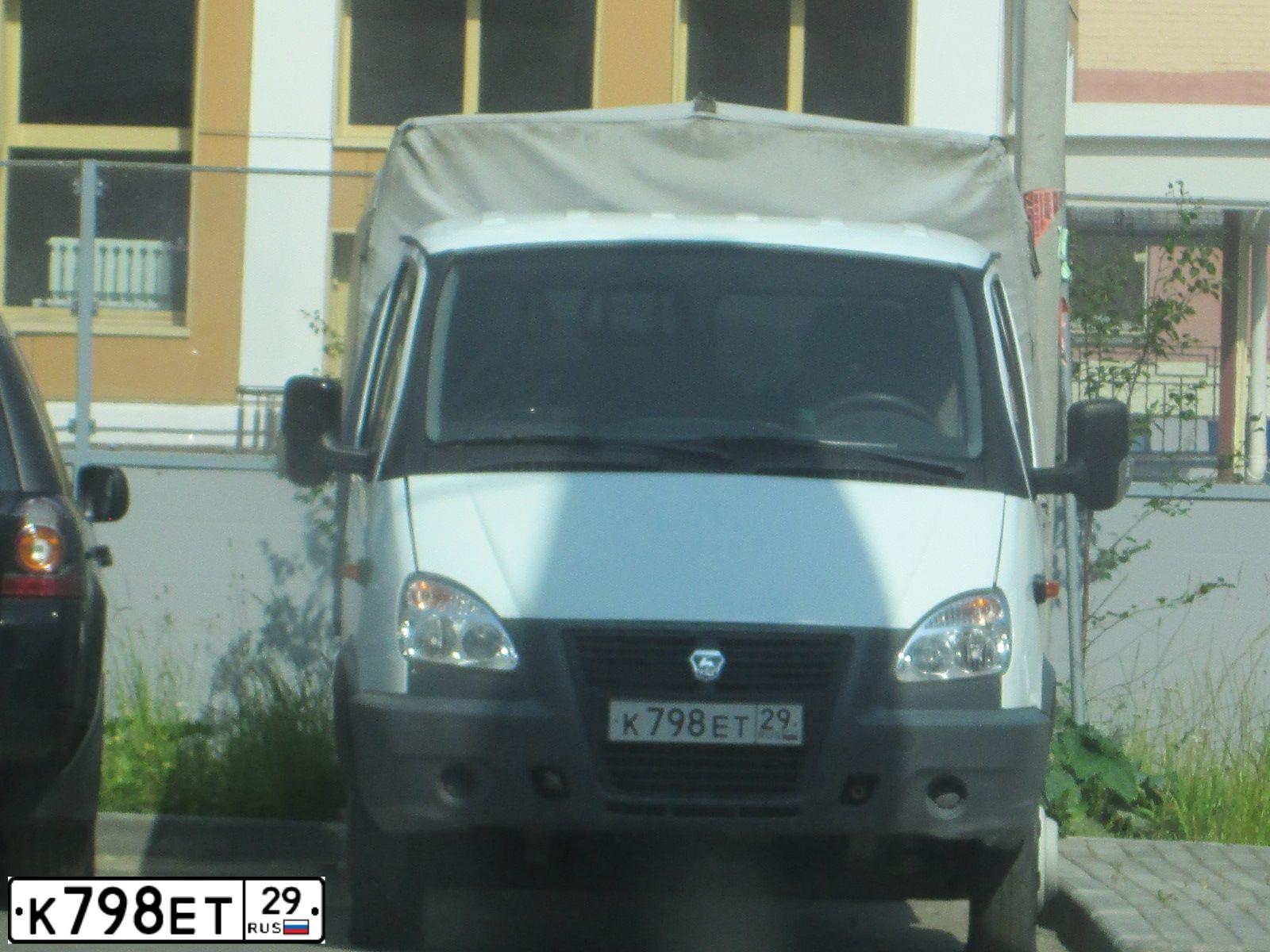 Фото автомобиля GAZ 3302 EL, 2011 — госномер К798ЕТ29. Цвет: БЕЛЫЙ