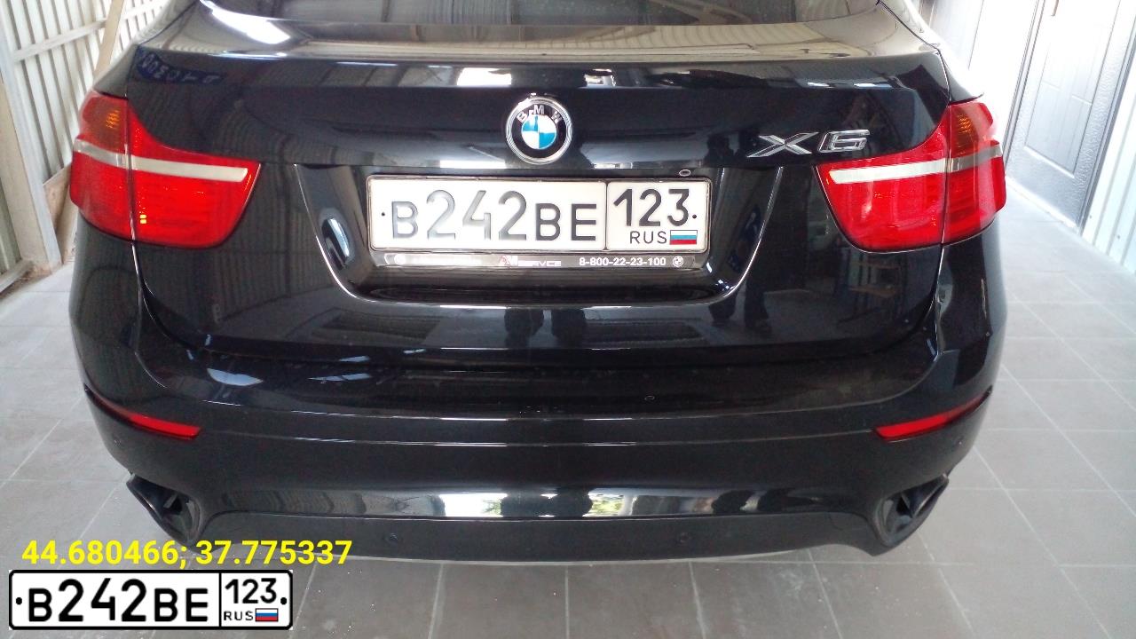 Фото автомобиля BMW X6, 2008 — госномер В242ВЕ123. Цвет: ЧЕРНЫЙ