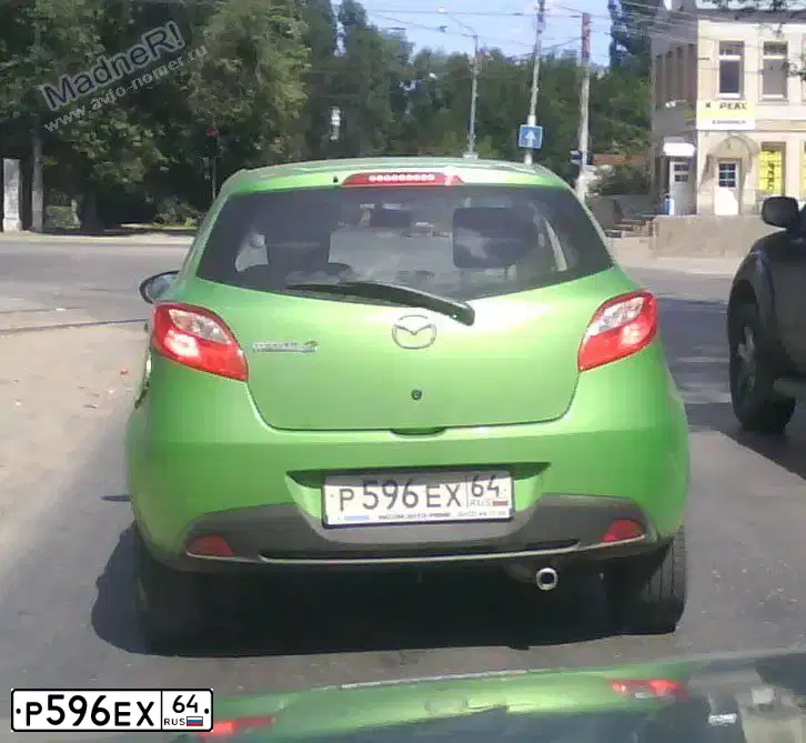 Фото автомобиля MAZDA 2, 2008 — госномер А385ХК763. Цвет: ЗЕЛЕНЫЙ