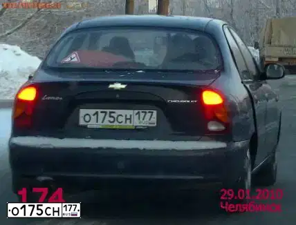 Фото автомобиля ZAZ LANOS, 2007 — госномер Т470НО174. Цвет: синий
