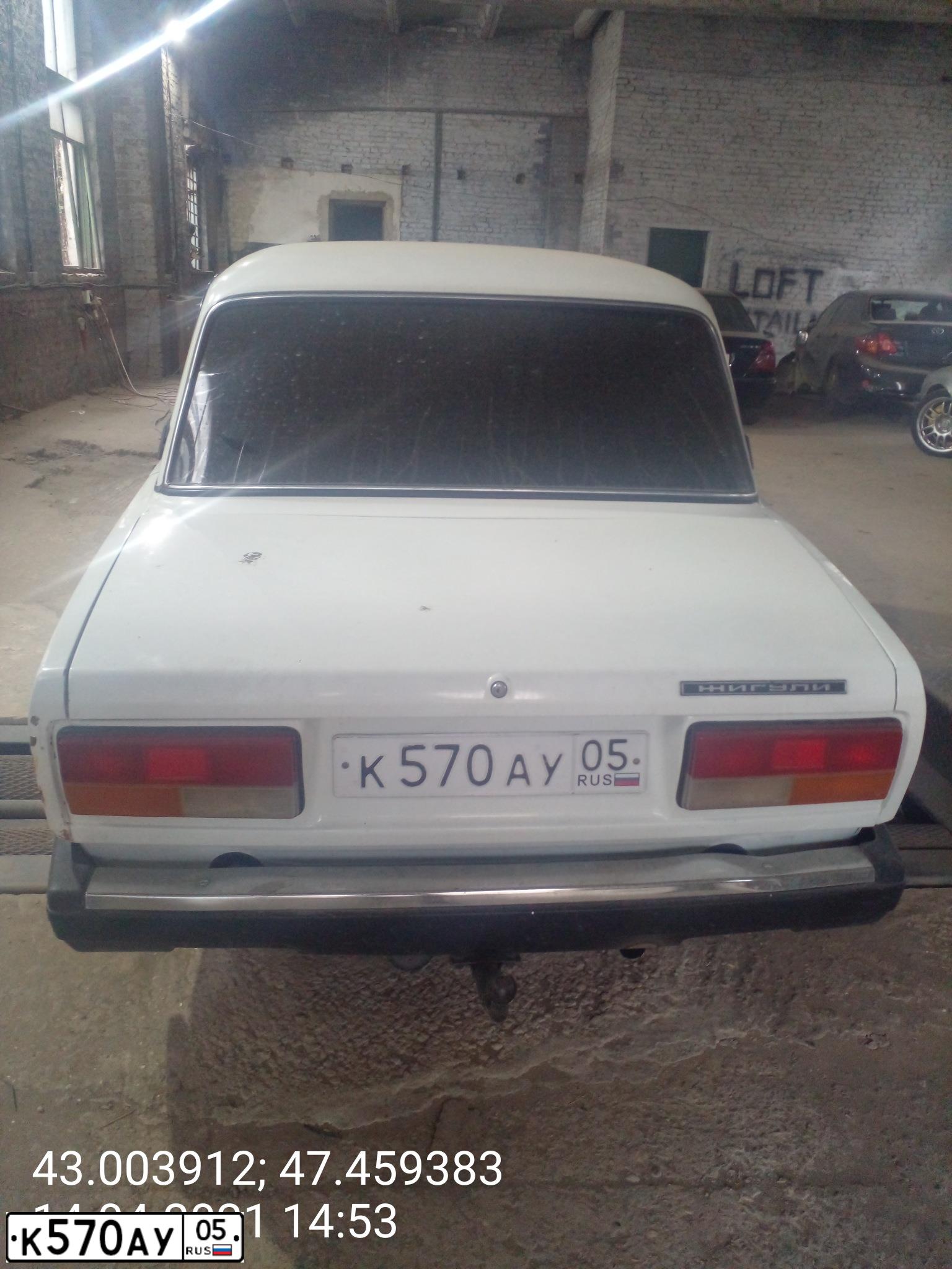 Фото автомобиля VAZ 2107 LADA, 2008 — госномер К570АУ05. Цвет: ТЕМНО-ВИШНЕВЫЙ