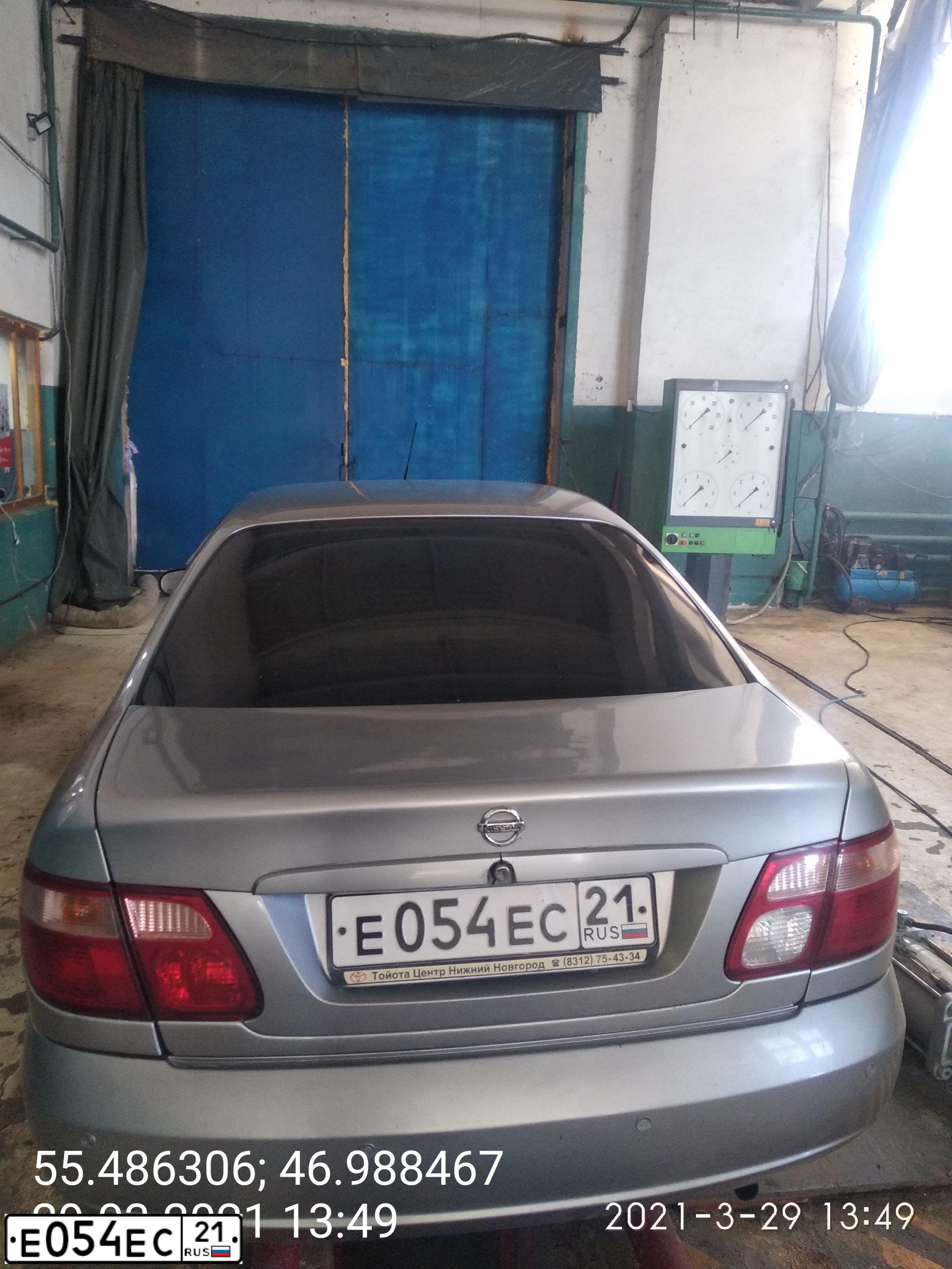 Фото автомобиля NISSAN ALMERA, 2004 — госномер А386ЕА152. Цвет: СВЕТЛО-СЕРЫЙ