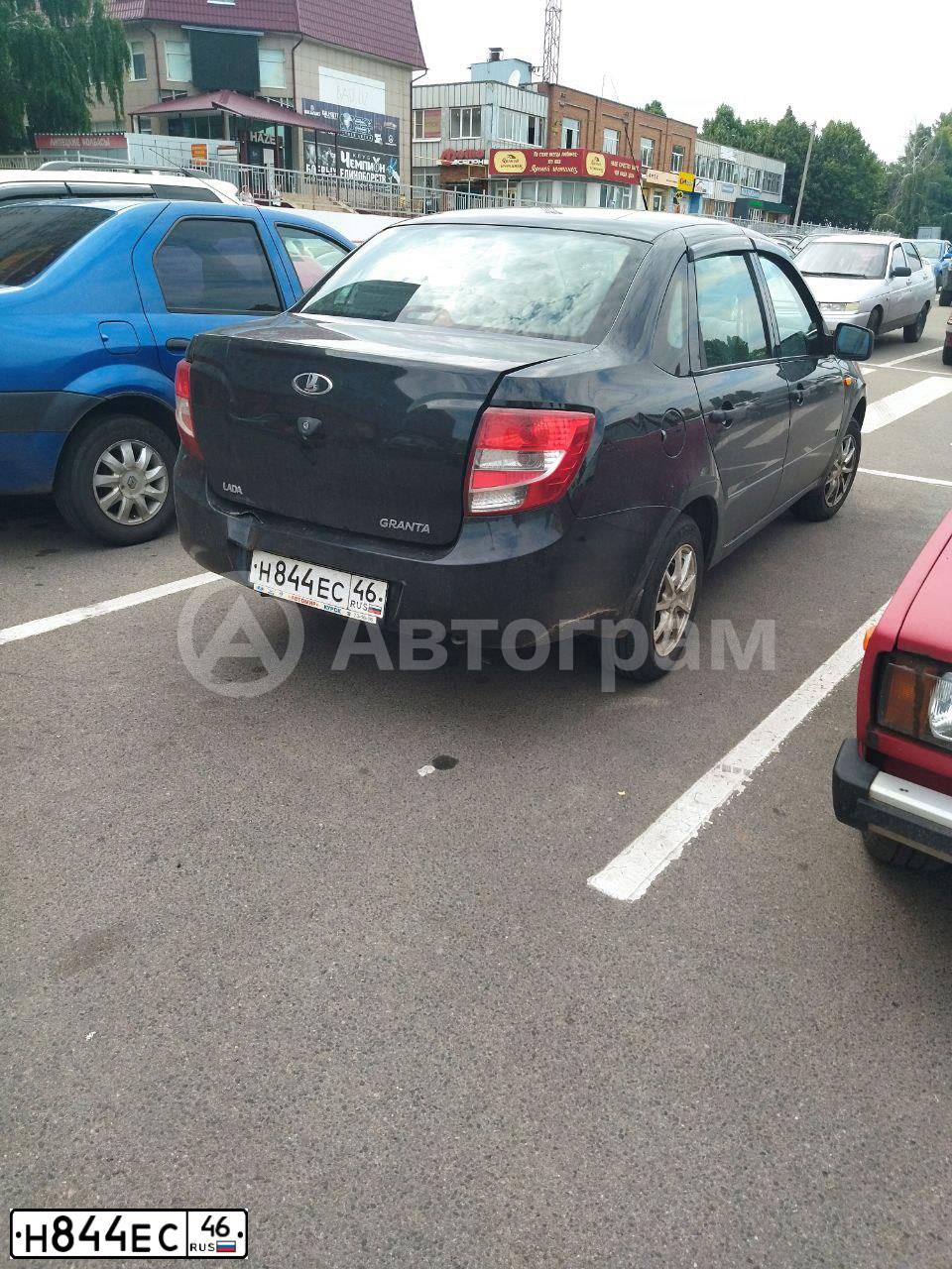 Фото автомобиля LADA 2190 GRANTA, 2013 — госномер Н844ЕС46. Цвет: ЧЕРНЫЙ