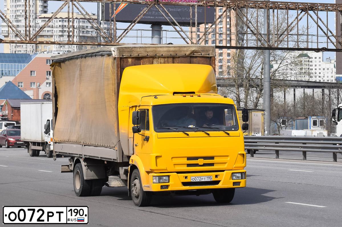 Фото автомобиля KAMAZ 4308 /4X2/, 2012 — госномер О072РТ190. Цвет: ЖЕЛТЫЙ