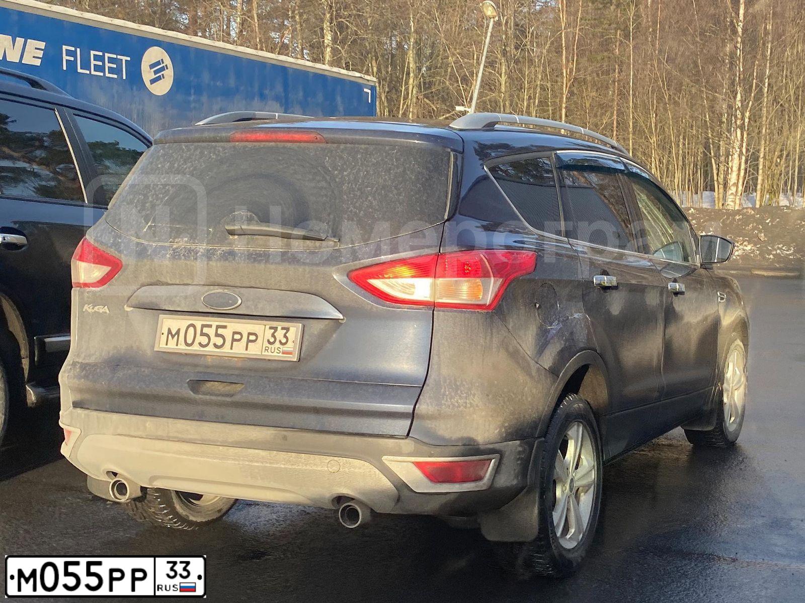 Фото автомобиля FORD KUGA, 2013 — госномер М055РР33. Цвет: ТЕМНО-СИНИЙ
