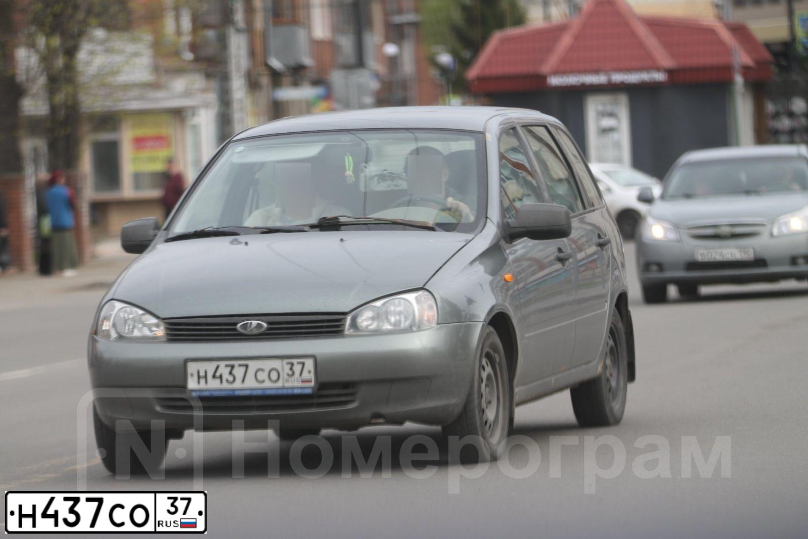 Фото автомобиля LADA 1117 KALINA, 2010 — госномер Н437СО37. Цвет: ТЕМНО-СЕРЫЙ