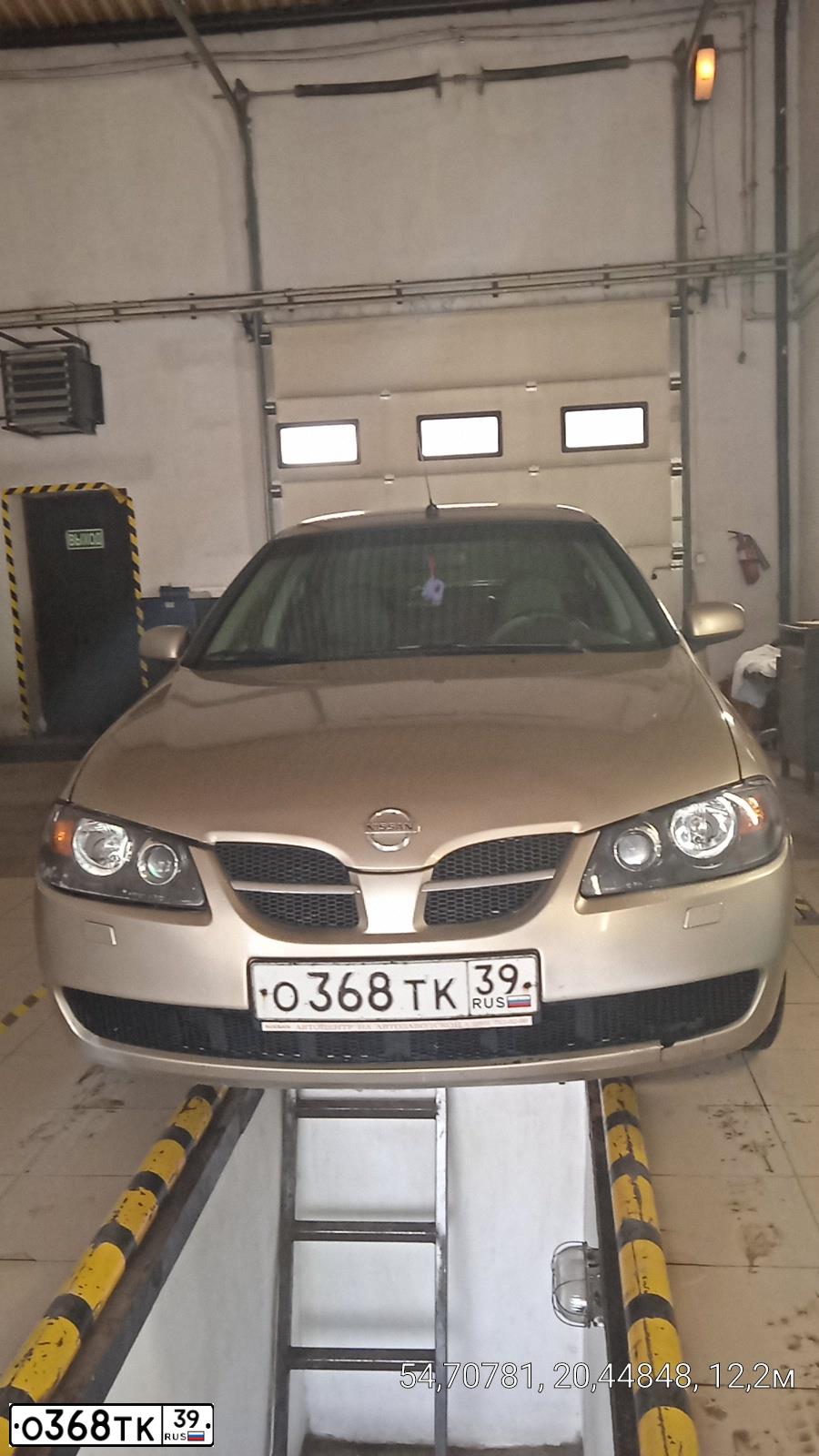 Фото автомобиля NISSAN ALMERA, 2004 — госномер О368ТК39. Цвет: ЗОЛОТИСТЫЙ