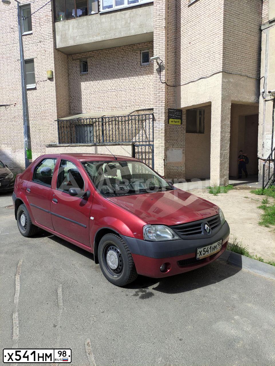 Фото автомобиля RENAULT LOGAN, 2009 — госномер Х541НМ98. Цвет: КРАСНЫЙ