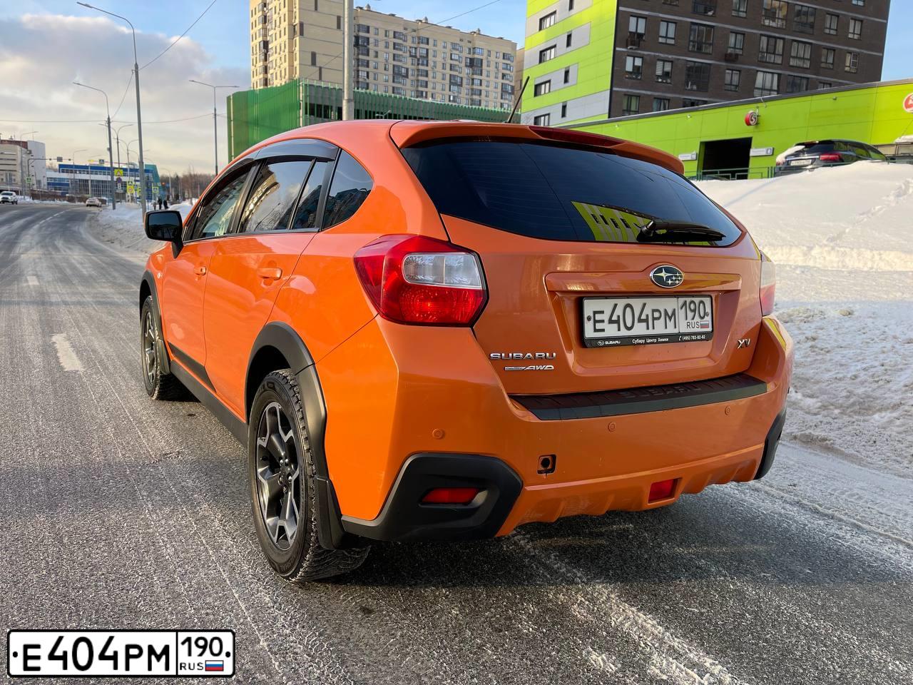 Фото автомобиля SUBARU IMPREZA, 2011 — госномер О345КС52. Цвет: Оранжевый