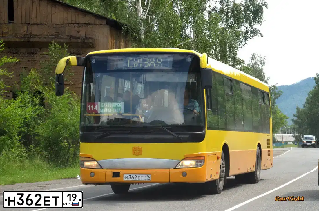 Фото автомобиля ZHONGTONG LCK-SERIE, 2007 — госномер Н362ЕТ19. Цвет: ЖЕЛТЫЙ
