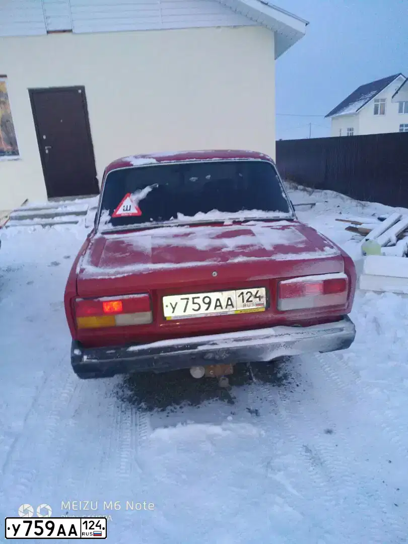 Фото автомобиля LADA 2107 LADA, 2009 — госномер У759АА124. Цвет: ВИШНЕВЫЙ