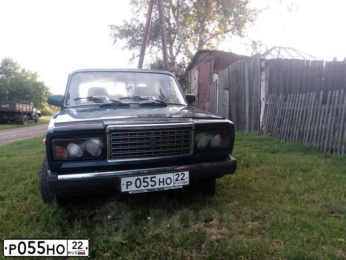 Фото автомобиля LADA 2107 LADA, 2006 — госномер Р055НО22. Цвет: Сине-зеленый