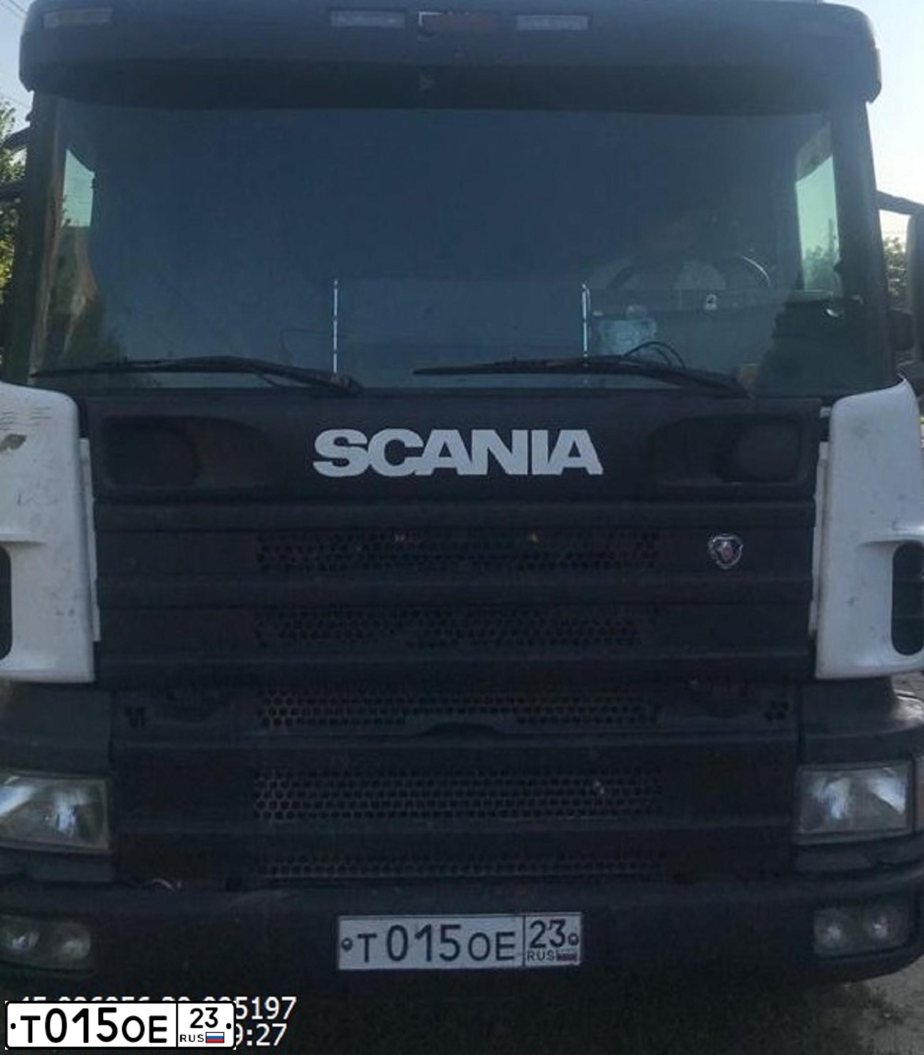 Фото автомобиля SCANIA SERIE P /4X2/, 2006 — госномер Т015ОЕ23. Цвет: Белый