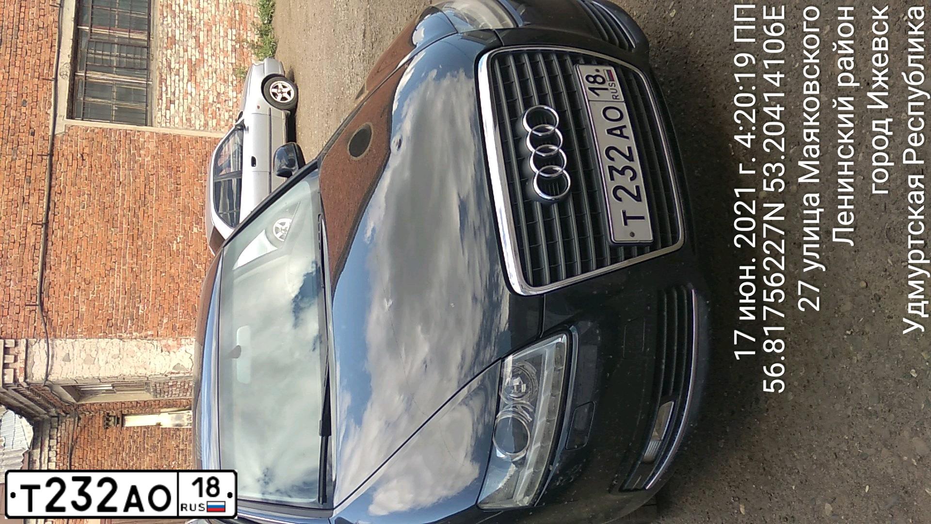 Фото автомобиля AUDI A6, 2010 — госномер Т232АО18. Цвет: ЧЕРНЫЙ