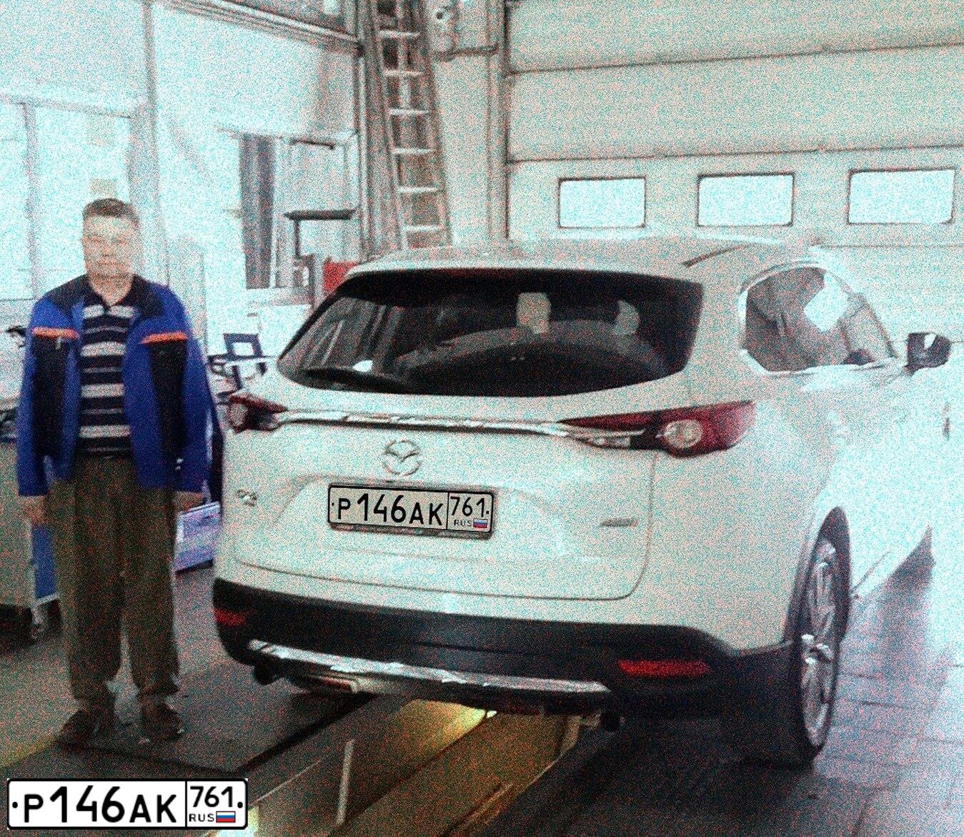 Фото автомобиля MAZDA CX-9, 2019 — госномер Р014МВ797. Цвет: БЕЛЫЙ ПЕРЛАМУТР