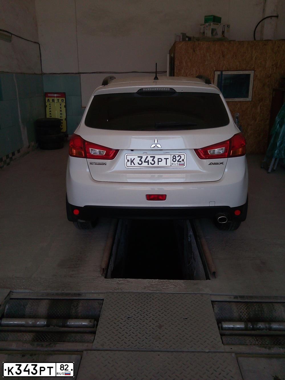 Фото автомобиля MITSUBISHI ASX, 2013 — госномер К343РТ82. Цвет: Белый