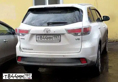 Фото автомобиля TOYOTA HIGHLANDER, 2016 — госномер Т844ММ197. Цвет: Белый