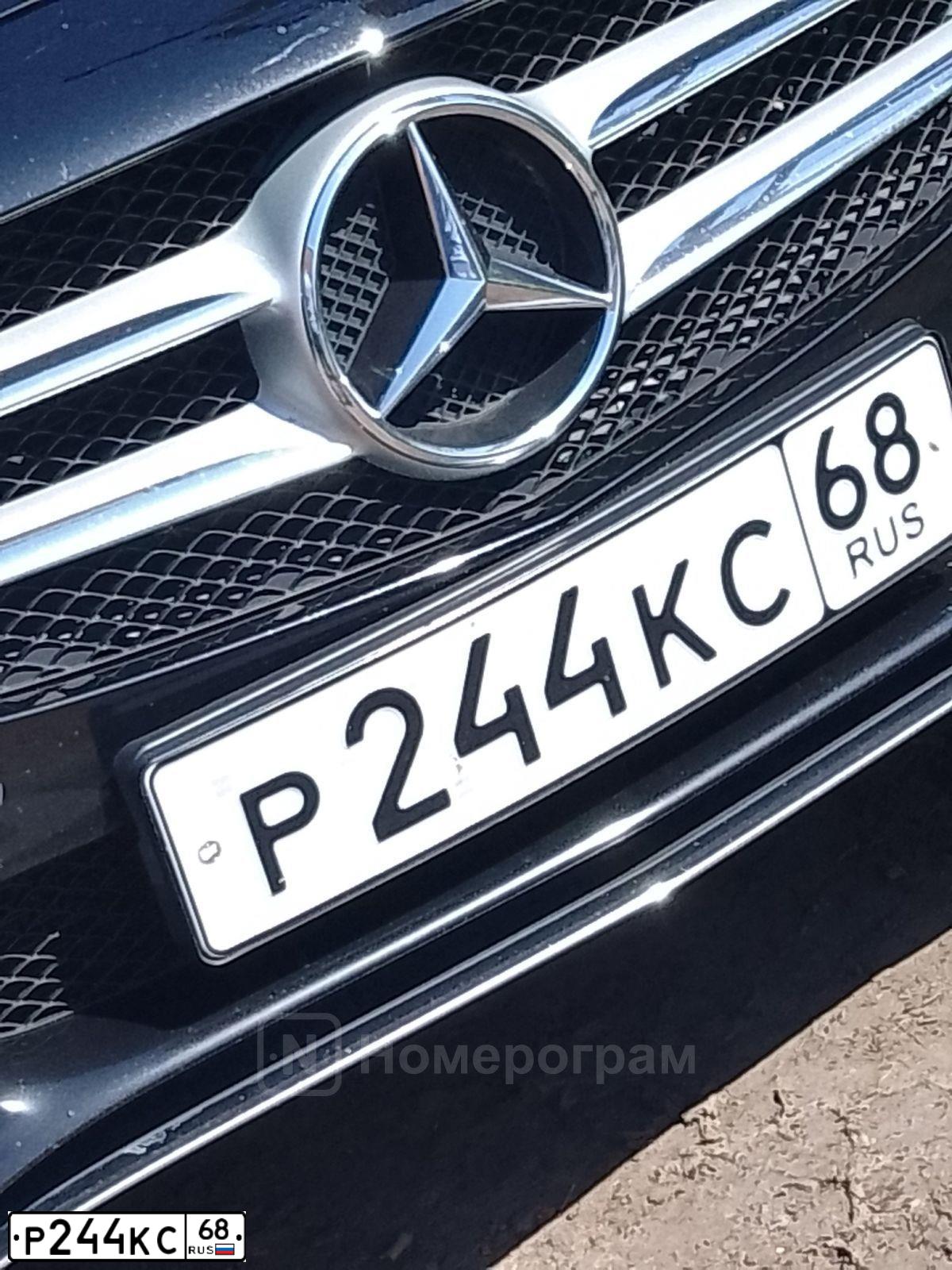 Фото автомобиля MERCEDES C-KLASSE, 2017 — госномер Р244КС68. Цвет: ЧЕРНЫЙ