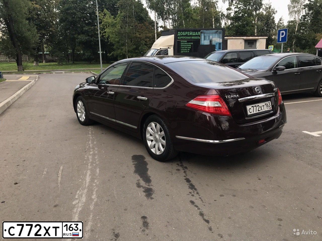 Фото автомобиля NISSAN TEANA, 2008 — госномер К404РТ75. Цвет: ТЕМНО-БОРДОВЫЙ