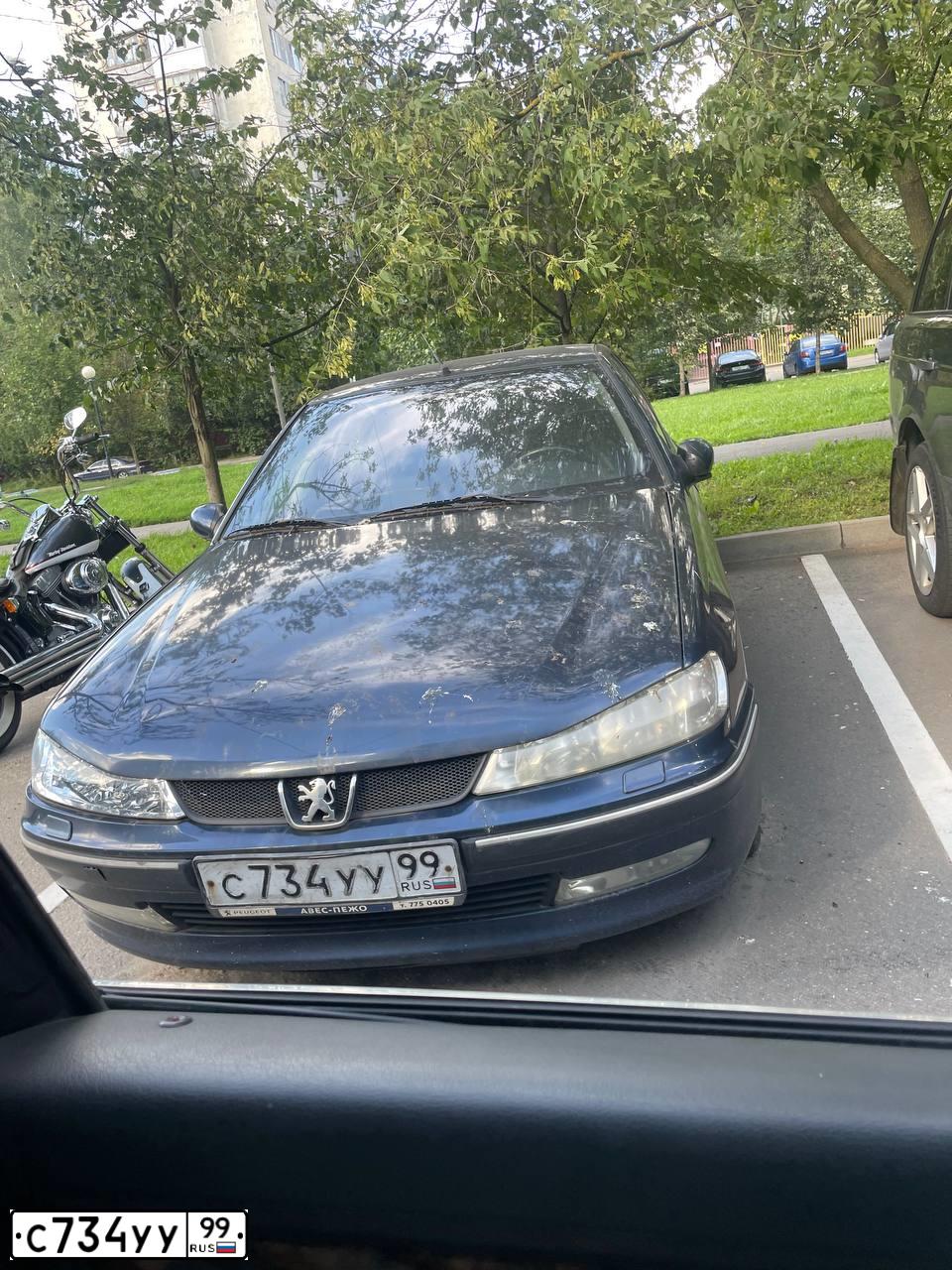 Фото автомобиля PEUGEOT 406, 2002 — госномер С734УУ99. Цвет: СИНИЙ