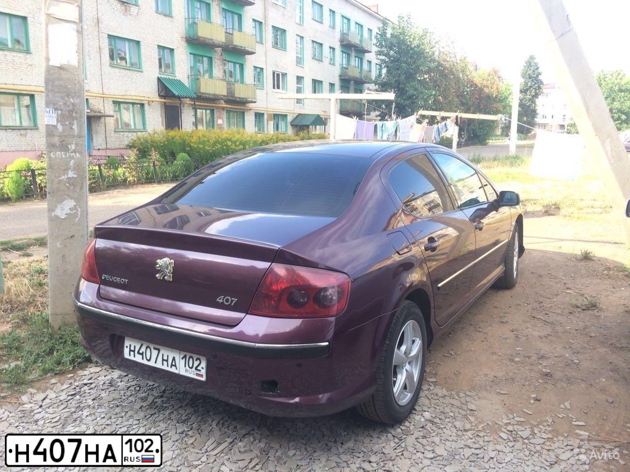 Фото автомобиля PEUGEOT 407, 2006 — госномер Е077ЕА763. Цвет: ФИОЛЕТОВЫЙ