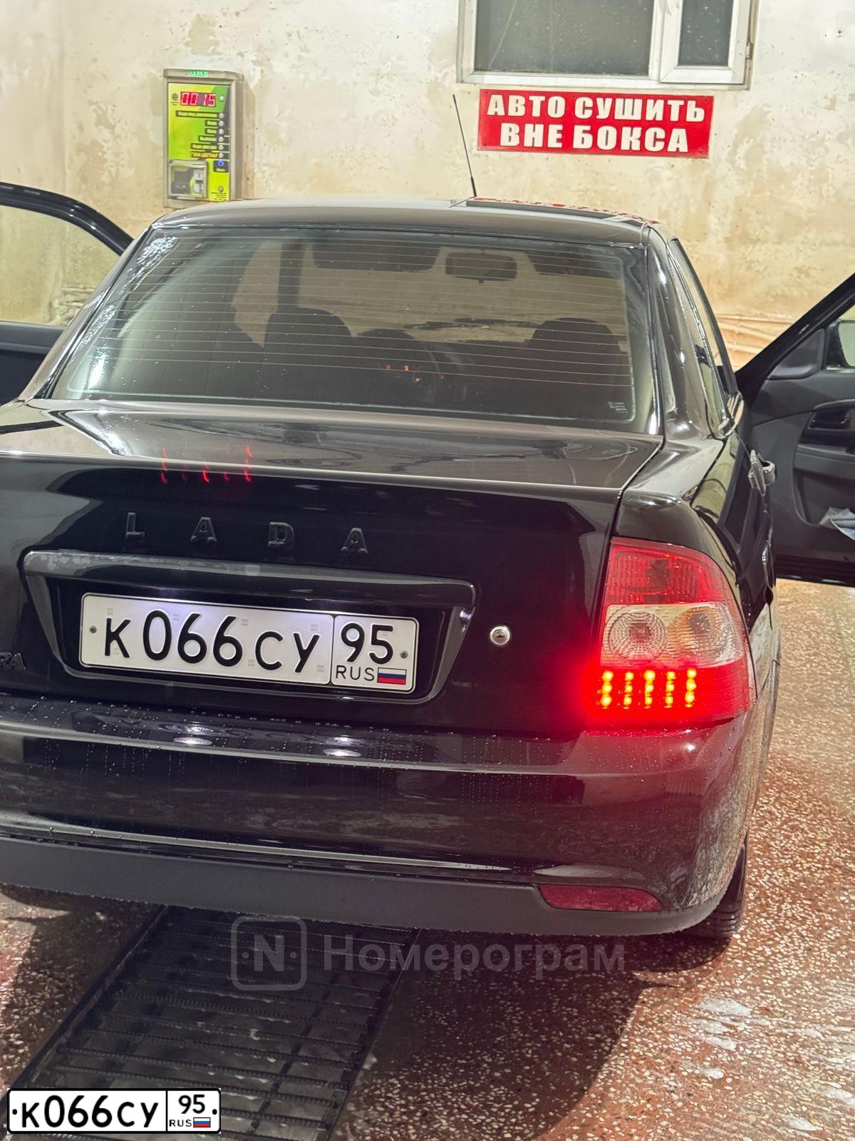 Фото автомобиля LADA 2170 PRIORA, 2017 — госномер К066СУ95. Цвет: ЧЕРНЫЙ
