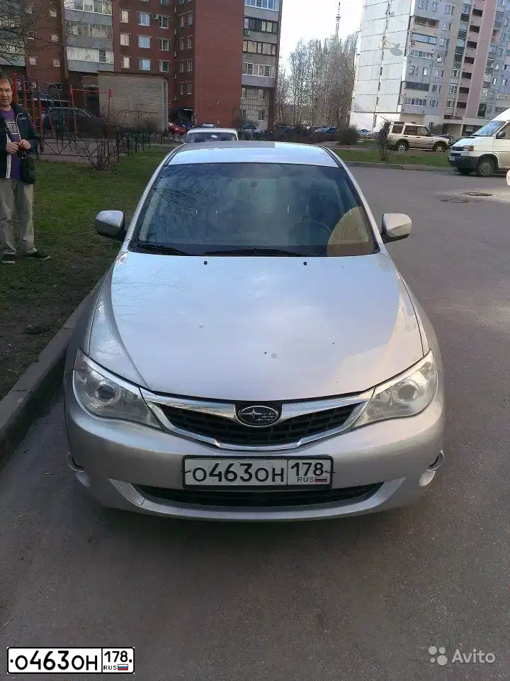 Фото автомобиля SUBARU IMPREZA, 2008 — госномер О463ОН178. Цвет: Серебристый