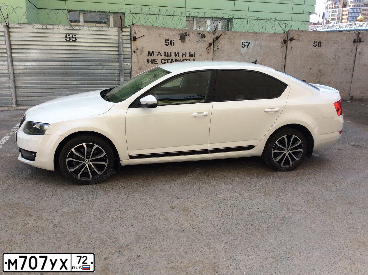 Фото автомобиля SKODA OCTAVIA, 2013 — госномер М707УХ72. Цвет: Белый