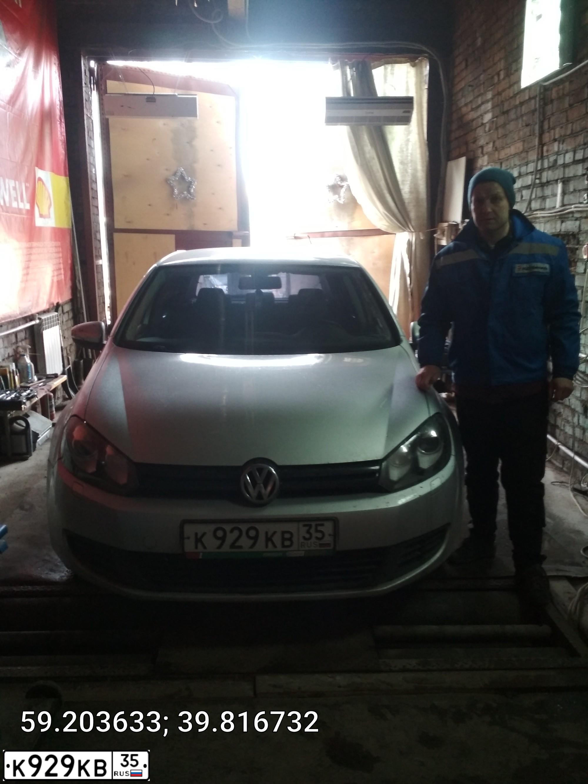 Фото автомобиля VOLKSWAGEN GOLF, 2011 — госномер К929КВ35. Цвет: СЕРЫЙ