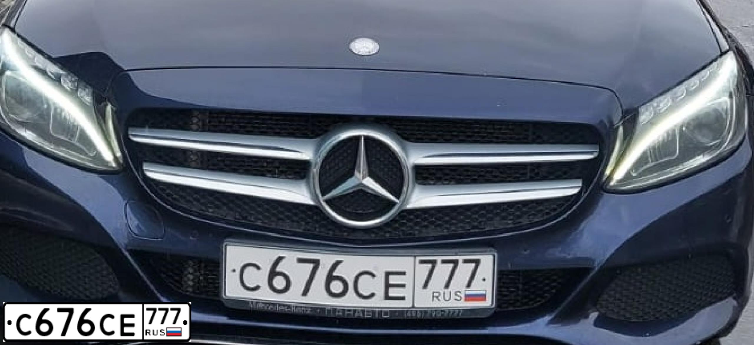 Фото автомобиля MERCEDES C-KLASSE, 2016 — госномер С676СЕ777. Цвет: СИНИЙ