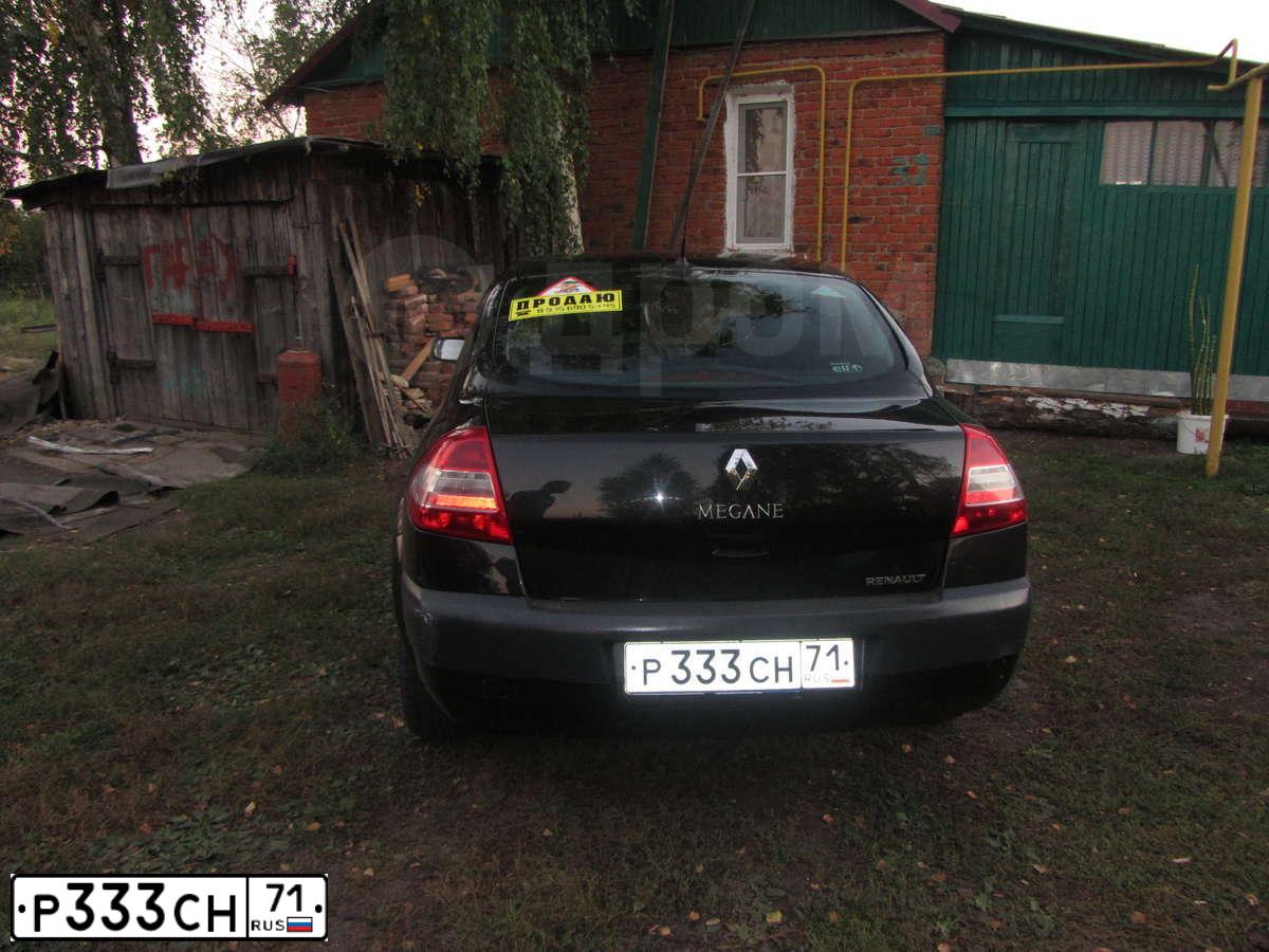 Фото автомобиля RENAULT MEGANE, 2007 — госномер Р333СН71. Цвет: ЧЕРНЫЙ