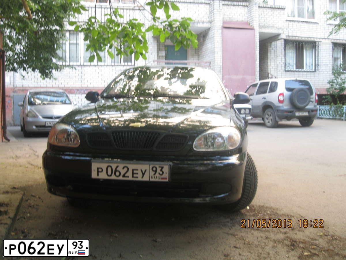 Фото автомобиля ШЕВРОЛЕ ЛАНОС, 2006 — госномер Р062ЕУ93. Цвет: ЧЕРНЫЙ