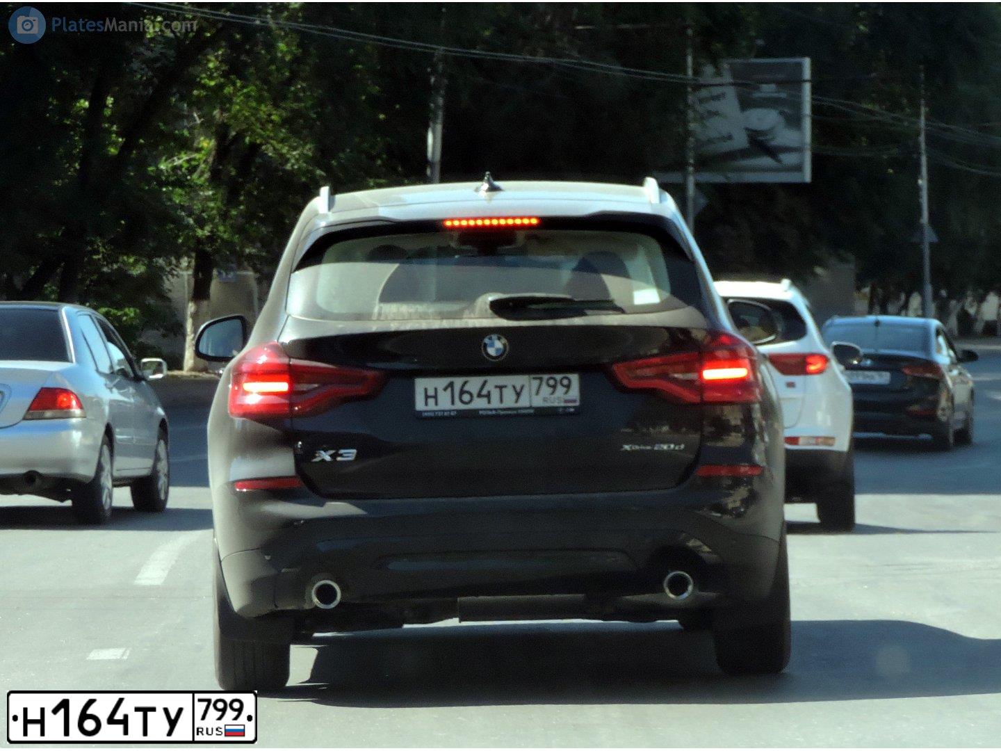 Фото автомобиля BMW X3, 2020 — госномер Н164ТУ799. Цвет: ЧЕРНЫЙ