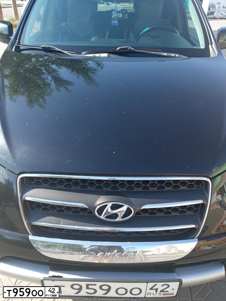 Фото автомобиля HYUNDAI SANTA FE, 2007 — госномер Р754ОН154. Цвет: ЧЕРНЫЙ