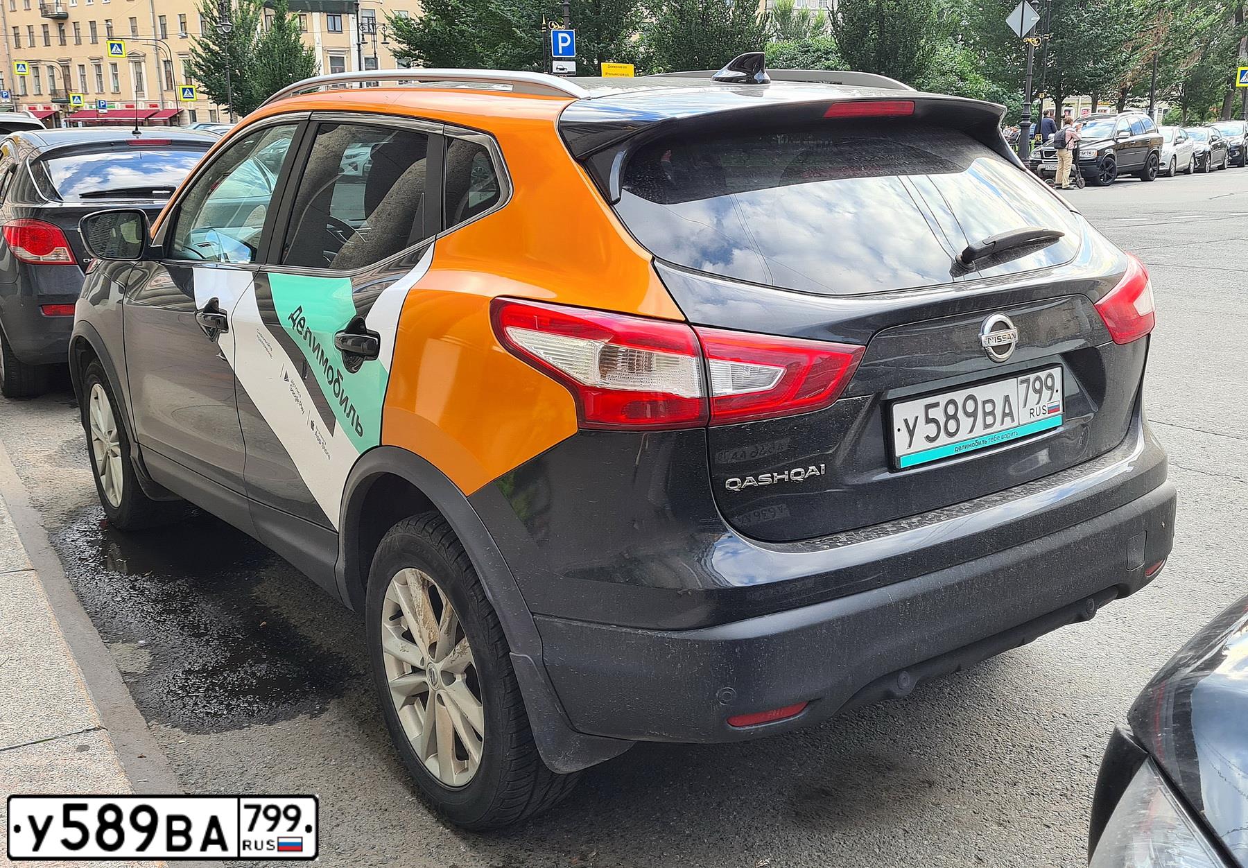 Фото автомобиля NISSAN QASHQAI, 2017 — госномер У589ВА799. Цвет: МНОГОЦВЕТНЫЙ