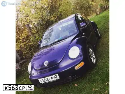 Фото автомобиля VOLKSWAGEN BEETLE, 1999 — госномер К563СР62. Цвет: ТЕМНО-СИНИЙ