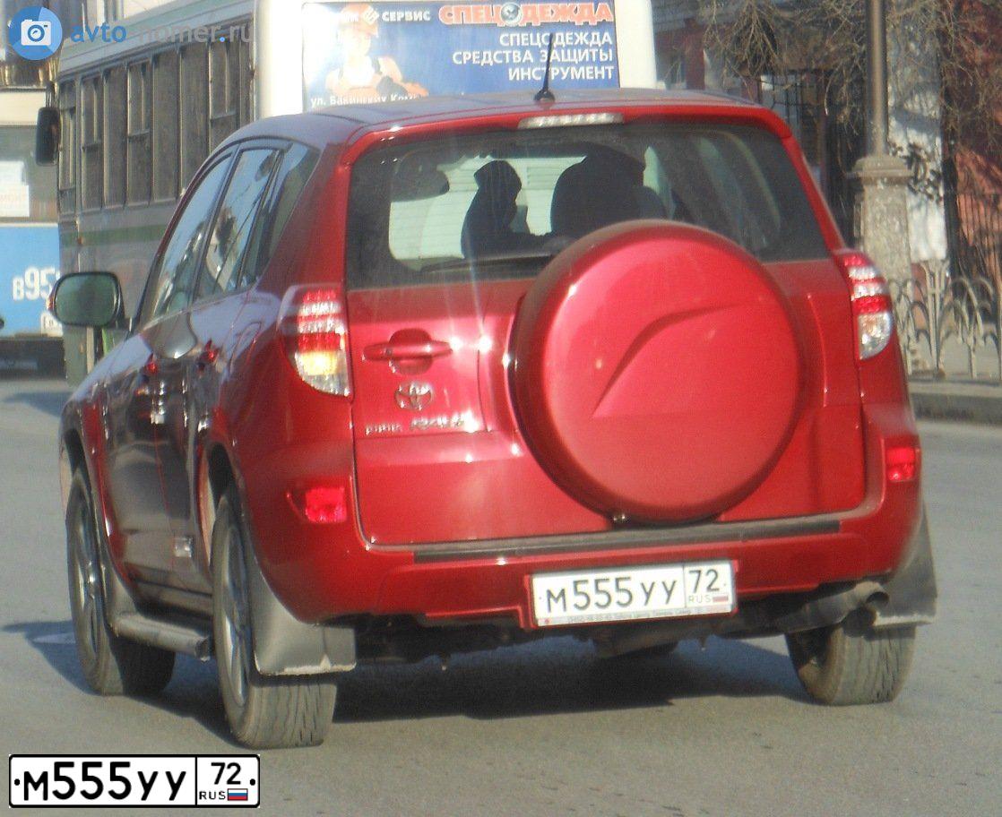 Фото автомобиля TOYOTA RAV4, 2009 — госномер М555УУ72. Цвет: Красный