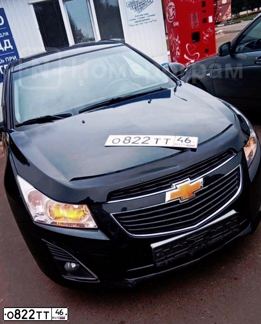 Фото автомобиля CHEVROLET CRUZE, 2014 — госномер О822ТТ46. Цвет: ЧЕРНЫЙ