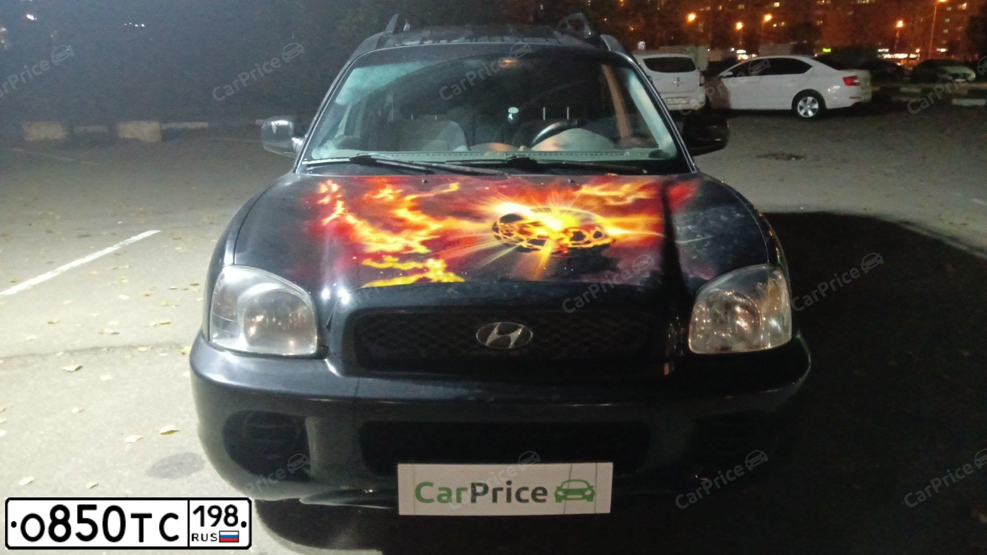 Фото автомобиля HYUNDAI SANTA FE, 2001 — госномер У355МЕ790. Цвет: ЧЕРНЫЙ