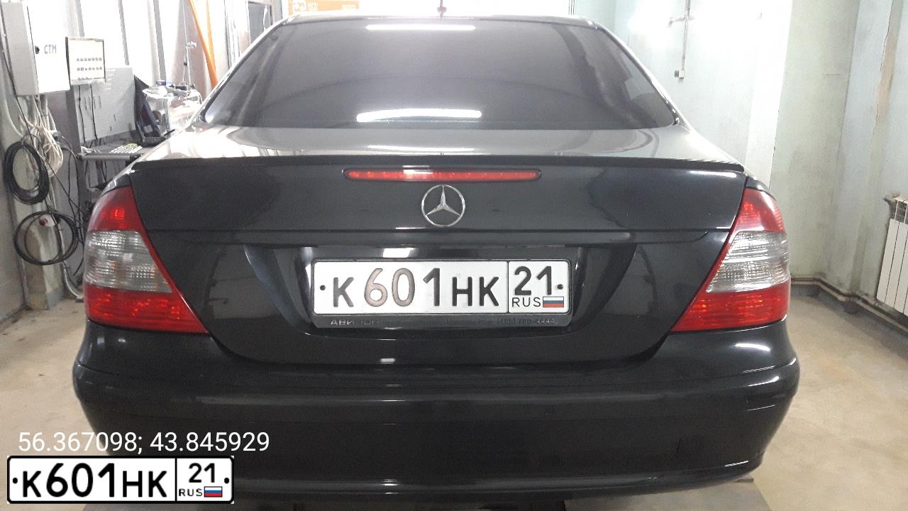 Фото автомобиля MERCEDES-BENZ E200, 2006 — госномер М519СН21. Цвет: ЧЕРНЫЙ