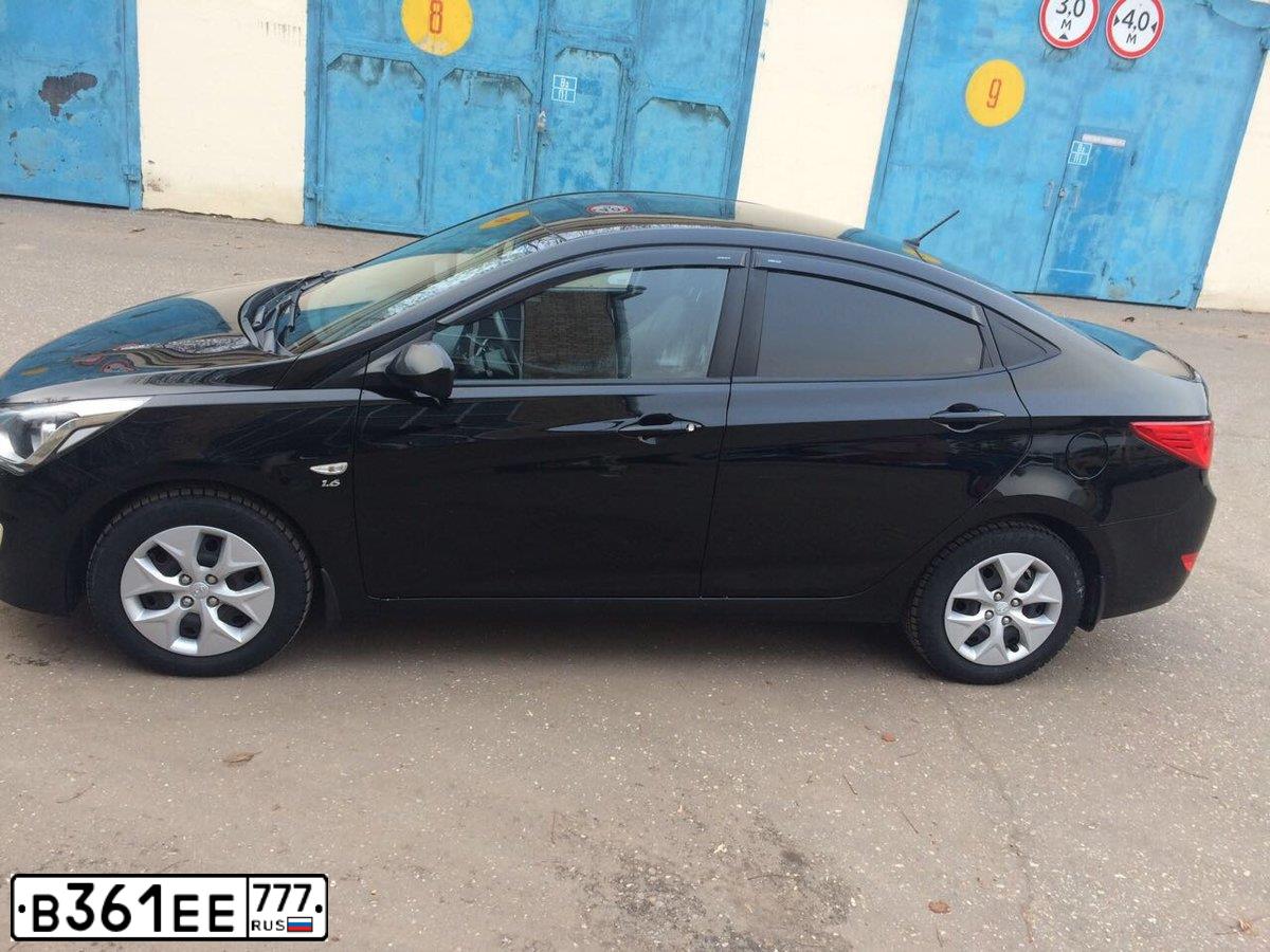 Фото автомобиля HYUNDAI SOLARIS, 2014 — госномер А668ЕА172. Цвет: ЧЕРНЫЙ